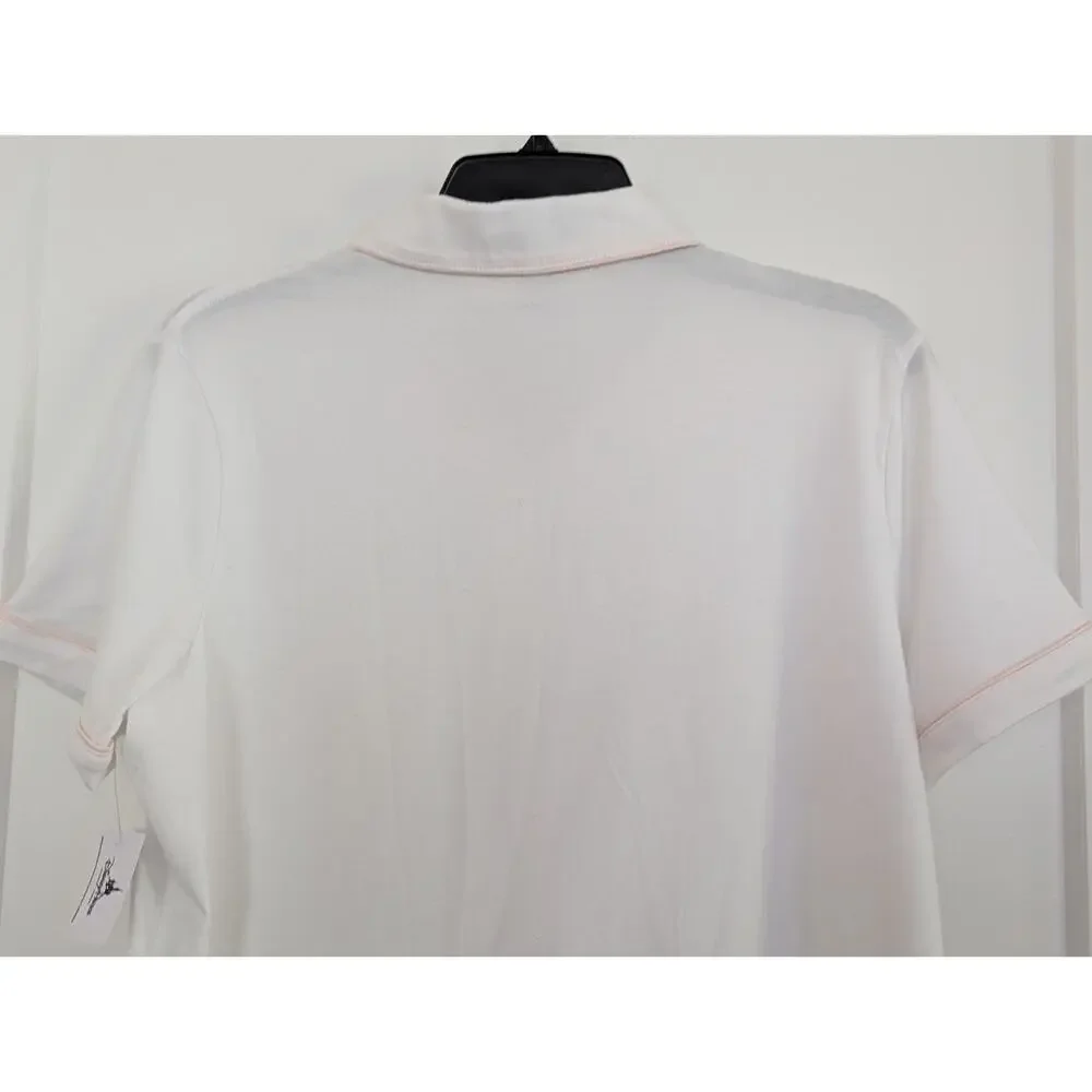 Disney Parks Women's Large White PJ Pajama Top Pink Castle Button Up - Picture 14 of 16